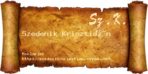 Szedenik Krisztián névjegykártya