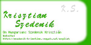 krisztian szedenik business card